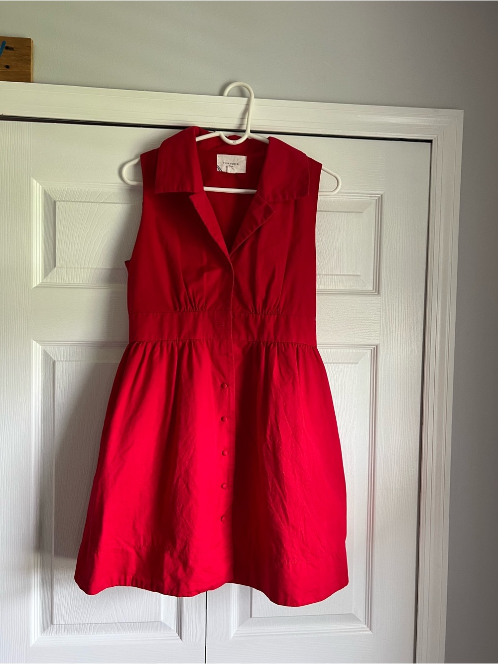 Pomander Place Bright Red Sleeveless Button-Front Dress